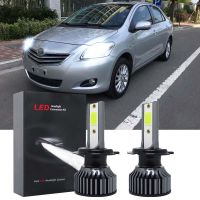 2ชิ้นสำหรับ Toyota Vios - 6000K ไฟหน้า LED หลอดไฟหน้าปี2008-2012