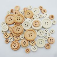 WBNNEV Fashion Buttons For Craft Decorative 50Pcs Multisizes Wood Button Clothes Sewing Supplies Haberdashery