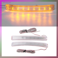 Banyan ไฟ LED แสดงสถานะกระจกมองหลังรถยนต์สีเหลืองอำพันอ่อนอเนกประสงค์9 SMD12V 2ชิ้น