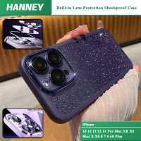 HANNEY สําหรับ iPhone 15 14 13 12 11 Pro Max XR XS Max X XS 8 7 6 6S Plus เปลือกหอยแฟลชมีเลนส์ป้องกันการสั่นสะเทือนภายในเปลือกหอยTPUที่ชัดเจนและนุ่มฝาครอบหลัง XLE-03