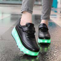 Heelys รองเท้าสองล้อสำหรับผู้ใหญ่และเด็กรองเท้าเรืองแสง LED แบบชาร์จไฟได้รองเท้าล้อสำหรับกีฬากลางแจ้งขนาด38-42