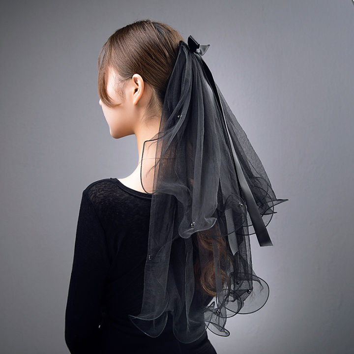 ใหม่ฮาโลวีนผ้าคลุมสีดำบนเวทีการแสดงผีเสื้อเส้นด้ายขนาดเล็กชุดแต่งงานผ้าคลุมเจ้าสาวงานแต่งงาน-3117
