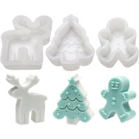 Silicone Resin Chocolate Soap Snowman Christmas Tree Candle Mold Ginger