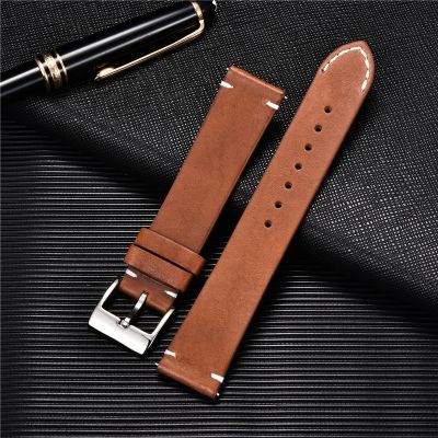 【CC】 Release Leather Watchbands 18mm 20mm 22mm 24mm Soft Matte Wrist Band
