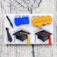 Graduation Mortarboard Pen Necktie Silicone Cake Baking Mold Sugarcraft Chocolate Cupcake Fondant Cake Decorating Tools Bread Cake  Cookie Accessories