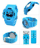 (แท้CMG) CASIO G-SHOCK นาฬิกาข้อมือ รุ่น GA-100RS-2ADR สายเรซิน สีฟ้า