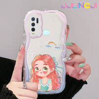 Jjlingji เคสสำหรับ VIVO Y30 Y30i Y50เคสการ์ตูนแอเรียลลายดีไซน์ใหม่เนื้อครีมขอบคลื่นโปร่งใสลายกล้องถ่ายรูปเคสมือถือนุ่มฝาครอบป้องกันที่เรียบง่าย