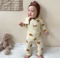 2022 Spring Autumn Baby Girl Boy Homewear Pajamas Clothes Set Long Sleeves Top Trouser Kids Children Underwear Clothing Suit New  by Hs2023