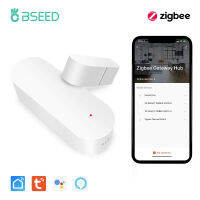 BSEED Zigbee หน้าต่างอัจฉริยะและโดยเซ็นเซอร์เปิดเครื่องตรวจจับความปลอดภัยในบ้านทำงานกับแอป Alexa Tuya ที่บ้าน