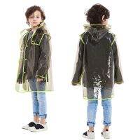 【CW】 Fashion cute good quality kids EVA Transparent Raincoat Hooded boy girl Rain jacket outdoor rainwear