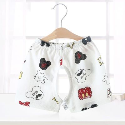【Ready】🌈 Baby summer pure cotton thin open file shorts for womens treasure home pajama pants for mens treasure loose version