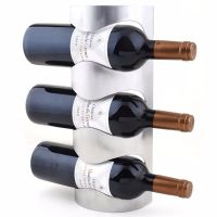 Stainless Steel Wall Mounted wine rack Iron decorative wall mounted wine racks-3bottle