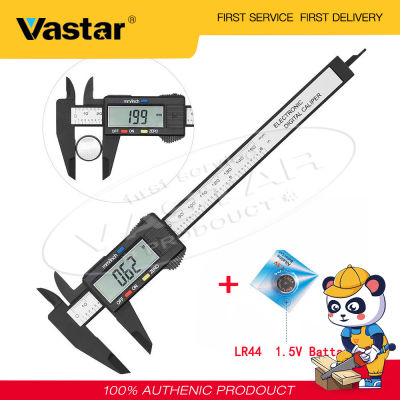 Vastar 6 นิ้ว 150 มิลลิเมตรอิเล็กทรอนิกส์ดิจิตอลคาลิปเปอร์ไม้บรรทัดคาร์บอนไฟเบอร์คอมโพสิตเวอร์เนีย