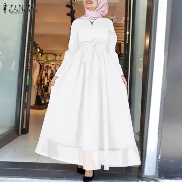 muslimah white long dress