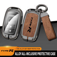 Zinc Alloy Car Key Case For Honda Type R 2022 Models Remote Control Protector For Civic Type R Special Key Cover Car Keychain