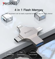 Yesido OTG 4 in 1Usb Flash Drive for iPhone adapter USB3.0 32GB Drive 64GB USB Stick 128GB 256GB Flash Memory Stick For Android