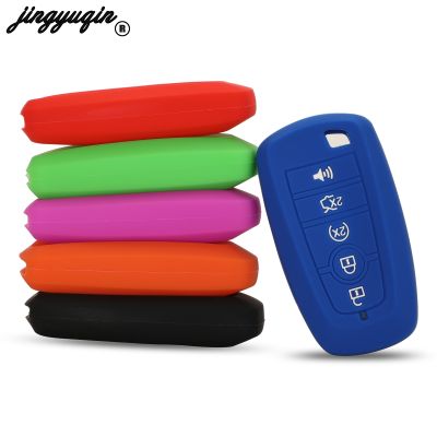dfthrghd Silicone 5 Buttons Silicone Smart Remote Car Key Case Cover Fob For Ford Edge Fusion Explorer Mustang Bronco F-Series Protector