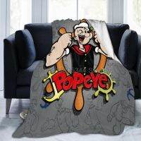 Popeye The Sailor Man Throw Blanket Fuzzy Warm Throws for Winter Bedding 3D Printing Soft Micro Fleece Blanket