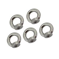 5PCS Stainless Steel 304 DIN582 M6 Eye Nut High Polished Stainless Lifting Ring Nuts