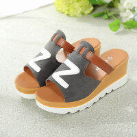 Wedge Sandals รองเท้าแตะหญิง Womens Sexy High Heels Flip Flops Slippers Wedge Platform Antiskid Beach Shoes ความสูง 3cm