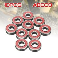 10x ABEC-9ลูกปืนล้อสเก็ตอินไลน์608 2RS 8x22x 7มม. ตลับลูกปืนเพลาป้องกันสนิมล้อสเก็ตบอร์ดตลับลูกปืนซีลสีแดง