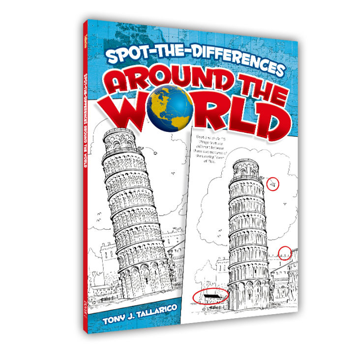 The original English childrens Activity Book spot the differences around the world will be delivered in about 3-5 days