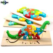 Sixps đầy màu sắc Đồ chơi trẻ em 2 3 4 tuổi Montessori 3D trò chơi bằng gỗ