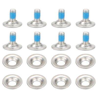 8Pcs/Set Snowboard Binding Screw Set, Snowboard Mounting Screws with Snowboarding Screw Washers Fixed Ski Accessories