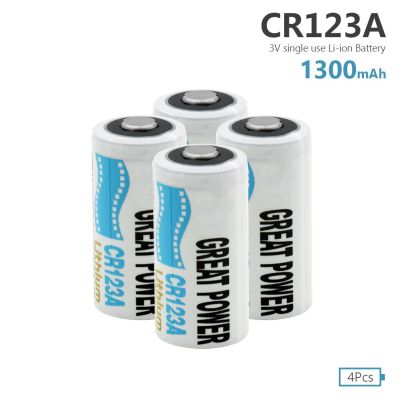 【Hot ticket】 4 Pcs 3V CR123A 1300MAh LiMnO2 SF123A EL123AP CR17335สำหรับระบบรักษาความปลอดภัยแบบไร้สาย Weighter วัด