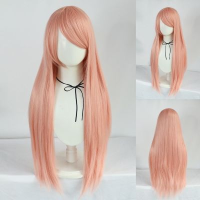 【jw】❒✽❇ Wig Straight Silver/Red/Purple/Black/Orange/Green Synthetic for 1pc Cap