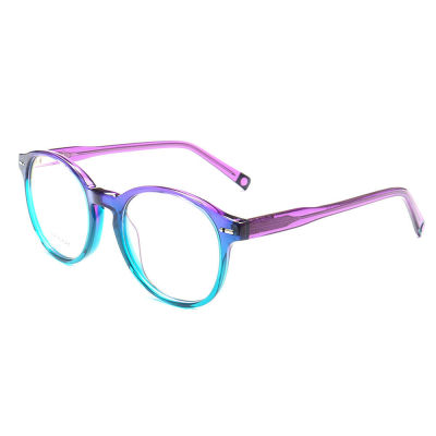 Women Vintage Round Fashion Eyeglass Frame Men Retro Eyeglasses Popular Spectacles Prescription Acetate Glasses Frame Red Purple
