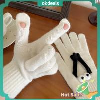 OKDEALS นิ้วเต็มนิ้ว มือในถุงมือมือ หน้าจอสัมผัสหน้าจอ กับแม่เหล็ก ถุงมืออุ่นอุ่น แฟชั่นสำหรับผู้หญิง หนาขึ้น ถุงมือคู่คู่ สำหรับผู้หญิง