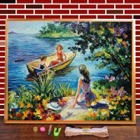 On The Lake Pre-Printed 11CT Cross-Stitch Embroidery Patterns DMC Threads Needlework Handicraft Sewing Craft Magic Home