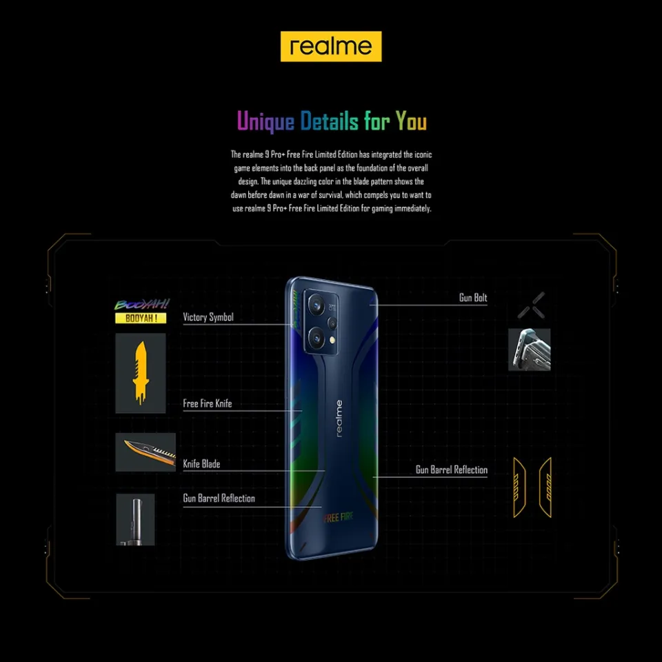 realme Malaysia] realme 9 Pro Plus Free Fire Edition, 8GB + 128GB, Sony  IMX766 OIS Camera, Dimensity 920 - 1 Year realme Malaysia Warranty