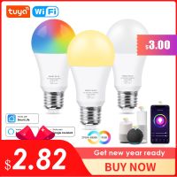 Tuya หลอดไฟอัจฉริยะ Wifi 15W 18W E27โคมไฟ LED RGB แสงขาวนวลหรี่ได้อัจฉริยะโคมไฟกลางคืน Google Home Alexa เสียง