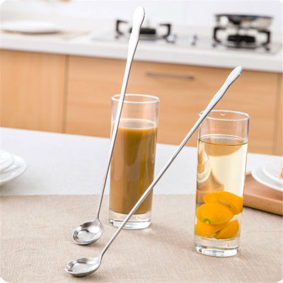 1pc Spoon Long Handle Stainless Steel Stirring Mixing Coffee Ice Cream Tea Kitchen Tool 1pc