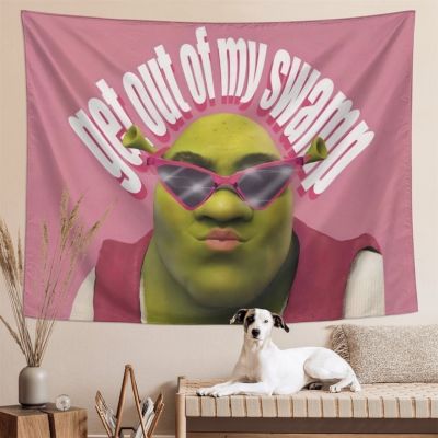 【CW】▣❦❡  Pink Shrek Tapestry Out Of Swamp meme Tapestries Decoration for Bedroom Room Dormitory