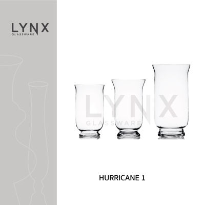 LYNX - HURRICANE 1 - แจกันแก้ว แฮนด์เมด เนื้อใส มีฐานทรงกระบอกปากบาน มีให้เลือก 3 ขนาด