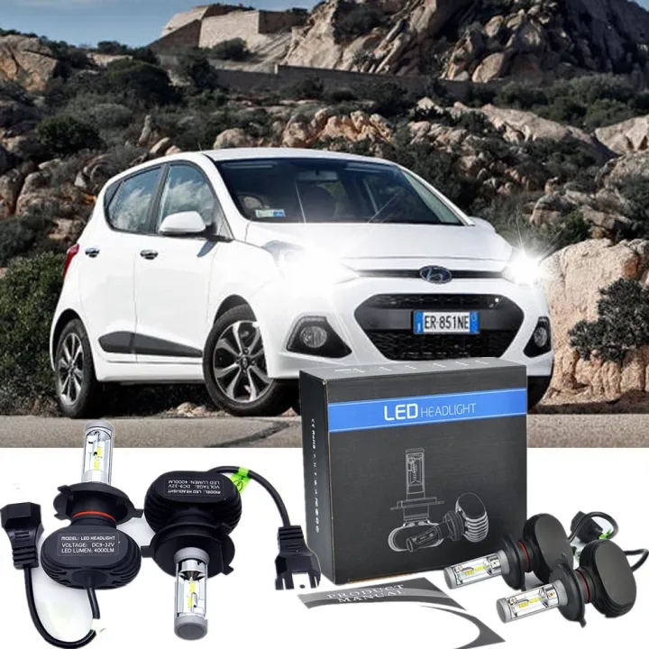 1 Pair LED Car Headlight 8000LM Auto LED Headlight h4 for Hyundai i10