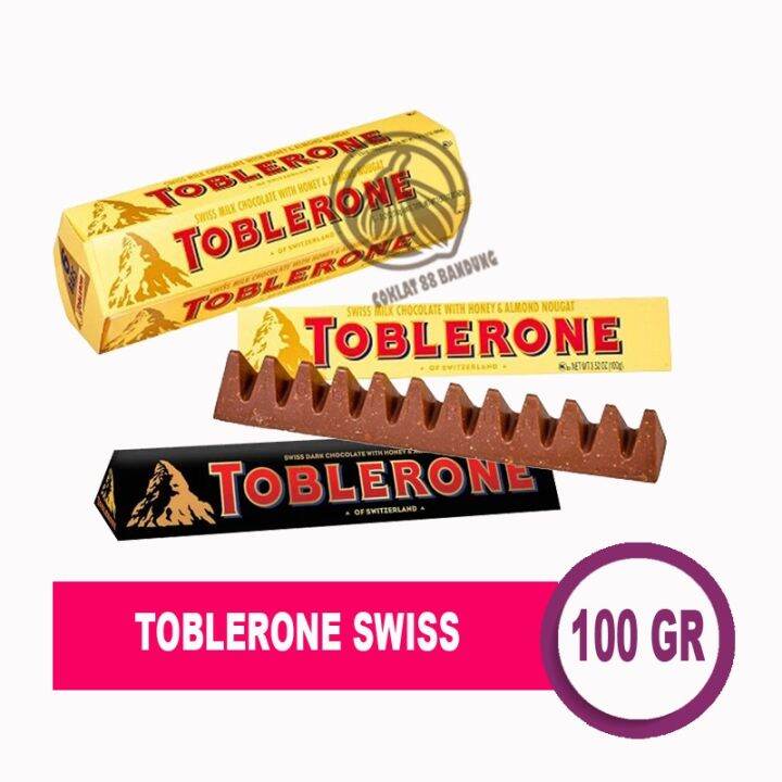 TOBLERONE MILK SWISS 100 GR/GRAM HALAL, COKELAT TOBLERON OF SWITZERLAND