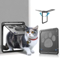 Pet Door New Safe Lockable Magnetic Screen Outdoor Dogs Cats Window Gate House Enter Freely Fashion Pretty Garden Easy Install Cleaning Tools