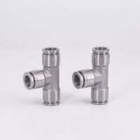 Tee 3 Ways Fit 6.35mm 1/4" 9.52mm 3/8" 12.7mm 1/2" PU Tube Pneumatic 304L Push In Quick Connector Release Air Fitting Plumbing Hand Tool Parts Accesso