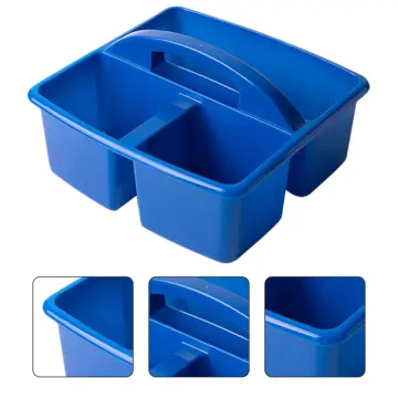 Portable Storage Caddies Box Plastic Divided Basket Bin with 3