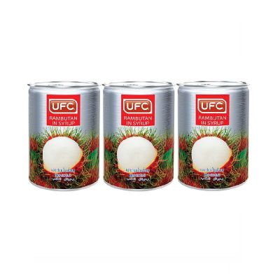 สินค้ามาใหม่! ยูเอฟซี เงาะในน้ำเชื่อม 565 กรัม x 3 กระป๋อง UFC Rambutan In Syrup 565g x 3 Cans ล็อตใหม่มาล่าสุด สินค้าสด มีเก็บเงินปลายทาง