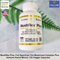 Fungiology MushRex Plus Full-Spectrum Mushroom Complex Certified Organic Immune Assist™ Micron 120 Plantcaps - California Gold Nutrition