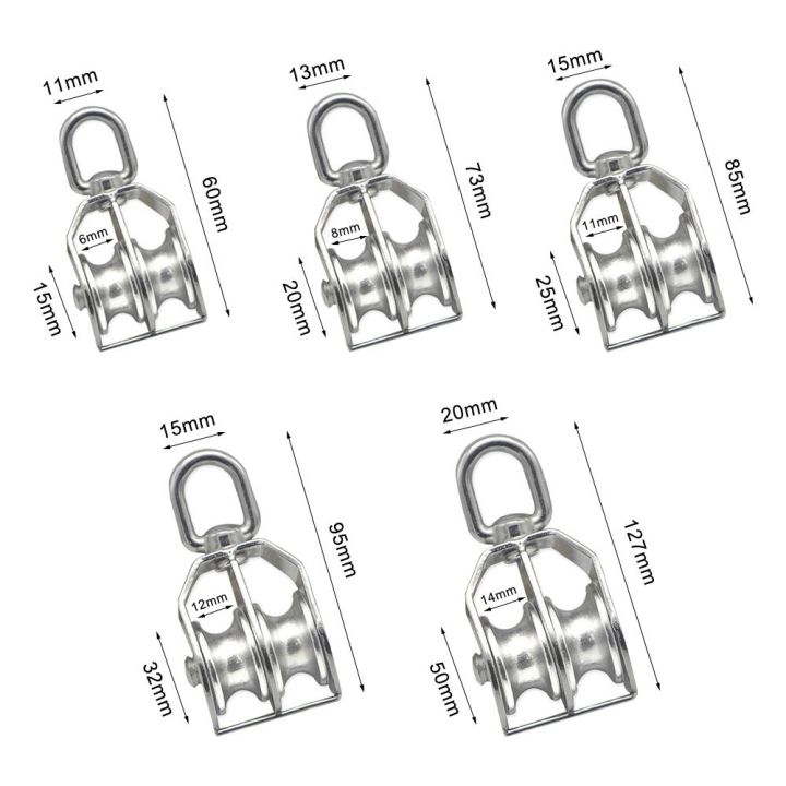 zhuwnana-m50-m25-m20สำหรับ-m15-แหวนยกของ-รอกยกเชือก-ลูกรอกสแตนเลส-หมุนล้อคู่-ล้อยกของ