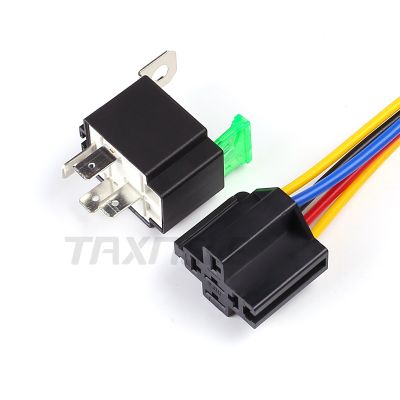 1Pcs/set Auto Fused On/Off Relays DC12V 30A 4 Pin Electronic Relay Car Automotive Relay with Insurance Film Car Fuse
