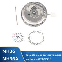 NH36/NH36A Double Calendar High Accuracy Automatic Mechanical Watch Movement with Steel Stem+Week Dial+Calendar Dial Kit