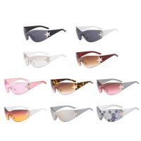 ✿ UV400 Goggles Shades Star Sunglasses for Women Men Unisex One Piece Big Shades Travel Vacation Driving Protection Lens