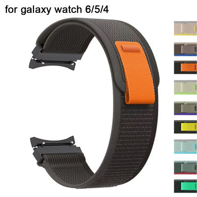 (ทุกชุดขนาดสากลไม่รวมนาฬิกา) สายคล้องสำหรับ Samsung Galaxy Watch 6 5 4 40มม. 44มม. 5 Pro 45มม. ไม่มีช่องว่างสร้อยข้อมือไนลอนสำหรับ Galaxy Watch 6คลาสสิก43มม. 47มม. ดู4คลาสสิก46มม. 42มม.